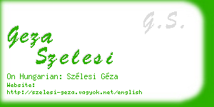 geza szelesi business card